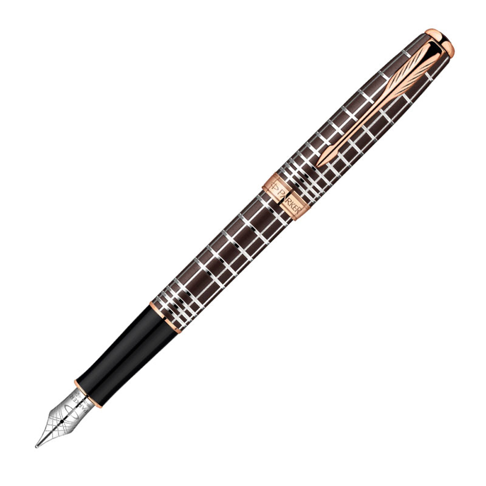 派克(parker) 卓尔巧克力格子纹玫瑰金夹墨水笔 1