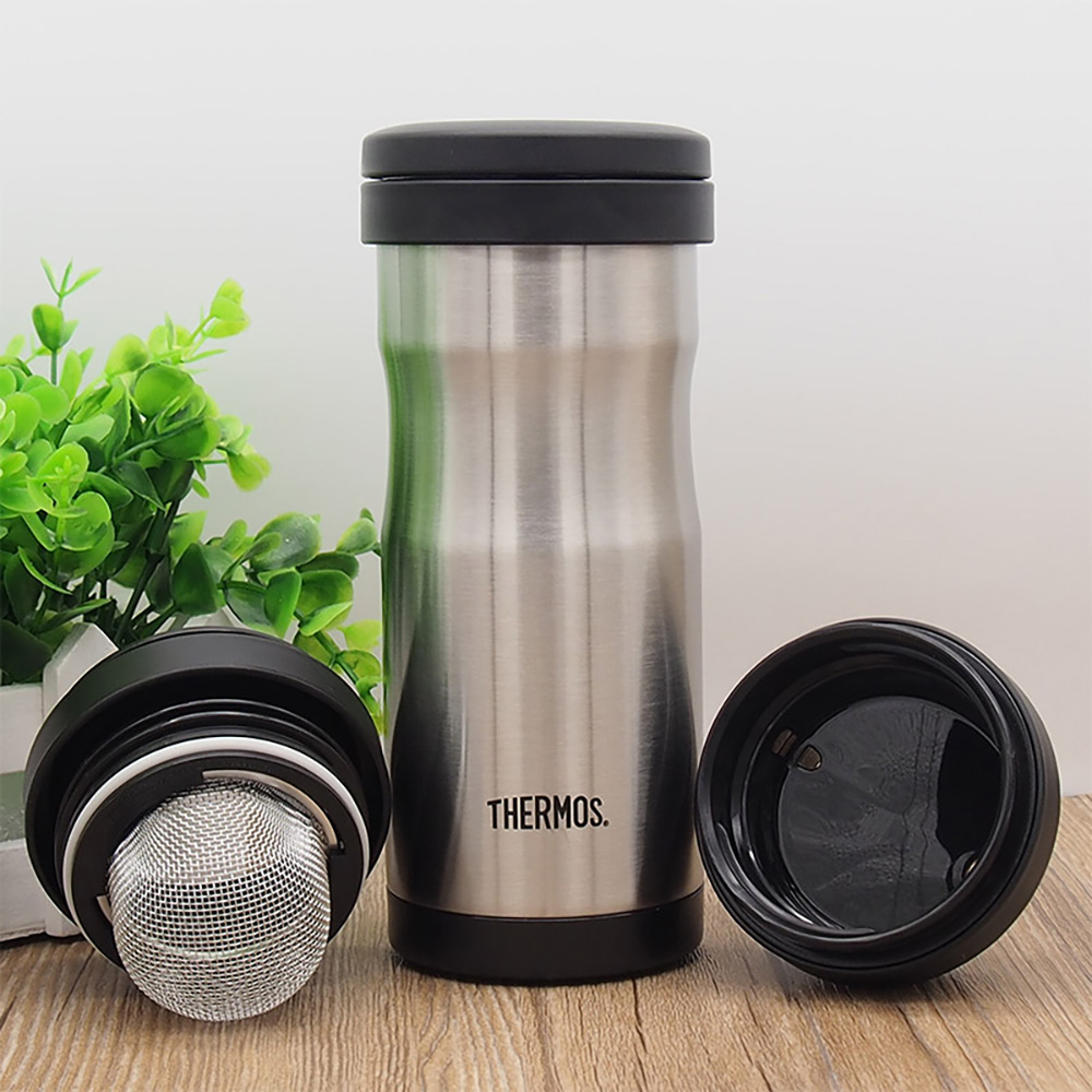 膳魔师(thermos) 不锈钢保温双盖杯jml-350 不锈钢色 350ml